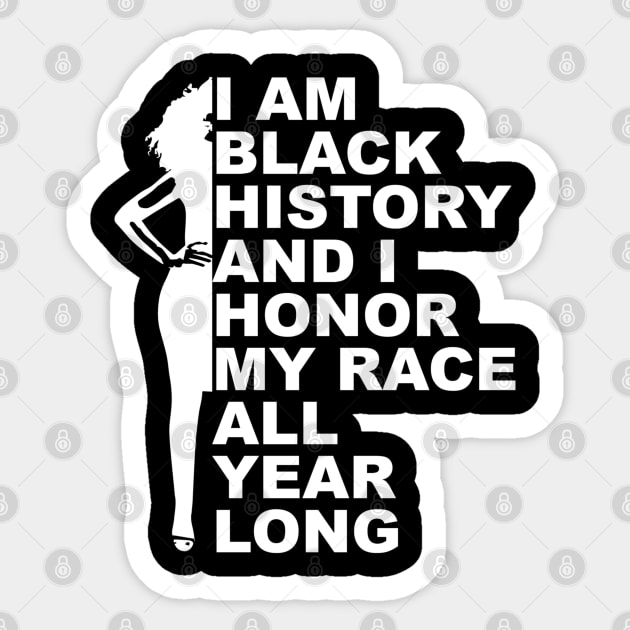 I Am Black History Woman Silhouette Sticker by blackartmattersshop